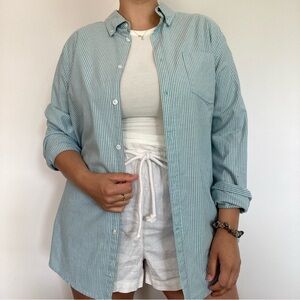 Striped Blue Casual Slim Fit Button Down Shirt